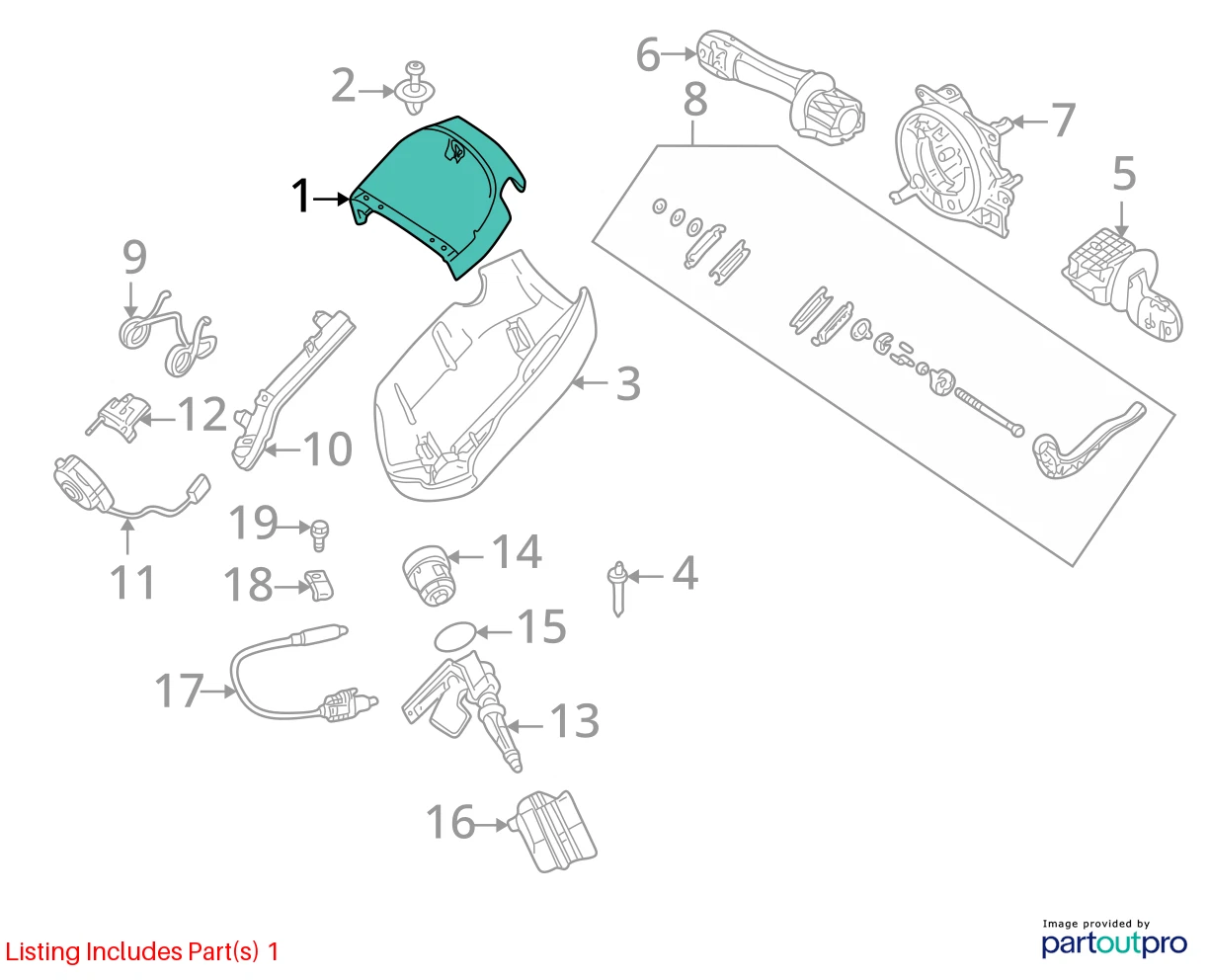01-05 BMW 325I 325XI 330I 330XI SEDAN STEERING COLUMN SHROUD COVER 32311094678