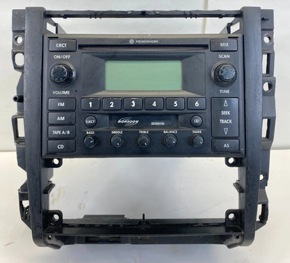 2002-2005 VW JETTA RADIO STEREO CD CASSETTE PLAYER WITH DASH BEZEL OEM 982243020