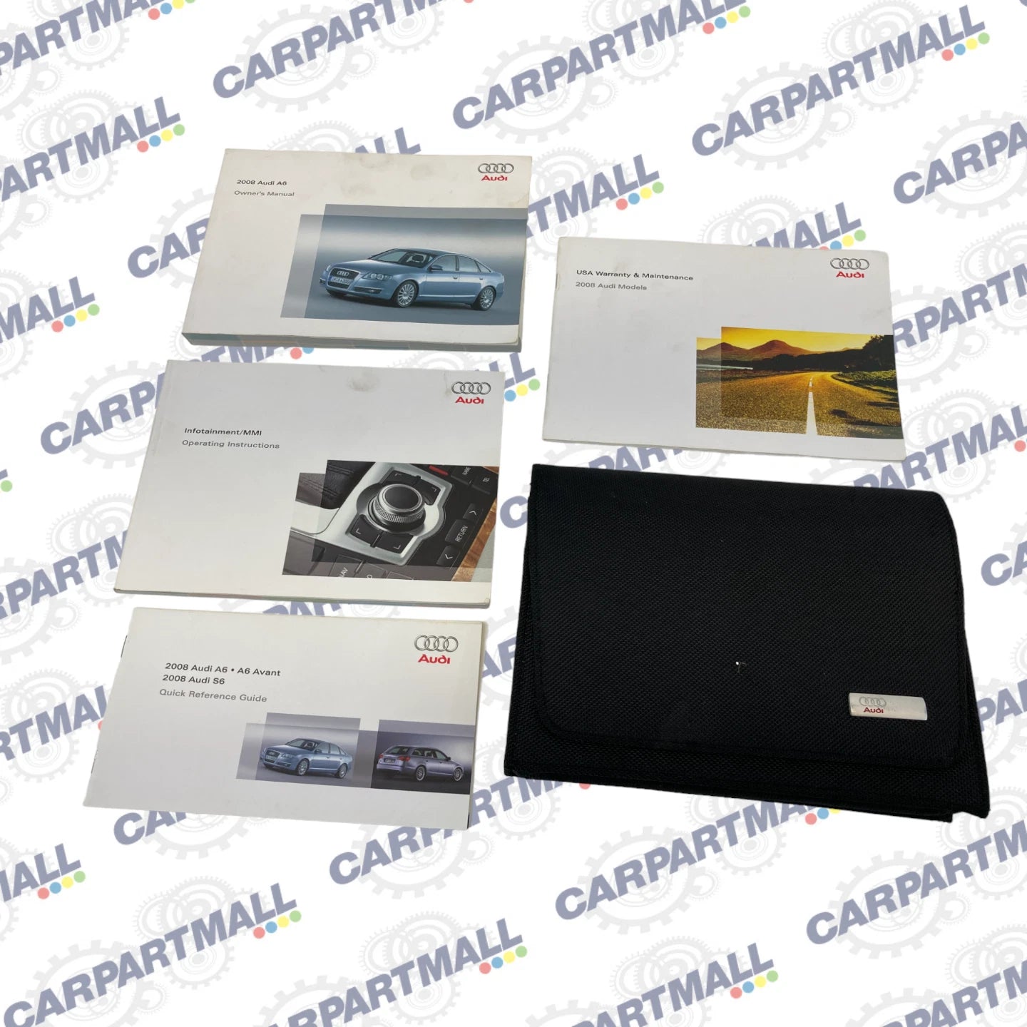 2008 AUDI A6 OWNERS MANUAL QUICK REFERENCE GUIDE BOOK SET W/ CASE OEM