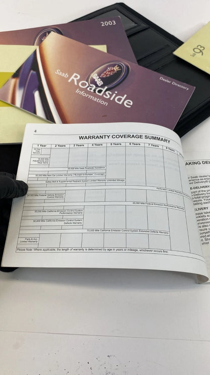 2004 04 SAAB 9-3 OWNERS MANUAL CONSUMER INFO WARRANTY BOOK W/ CASE OEM