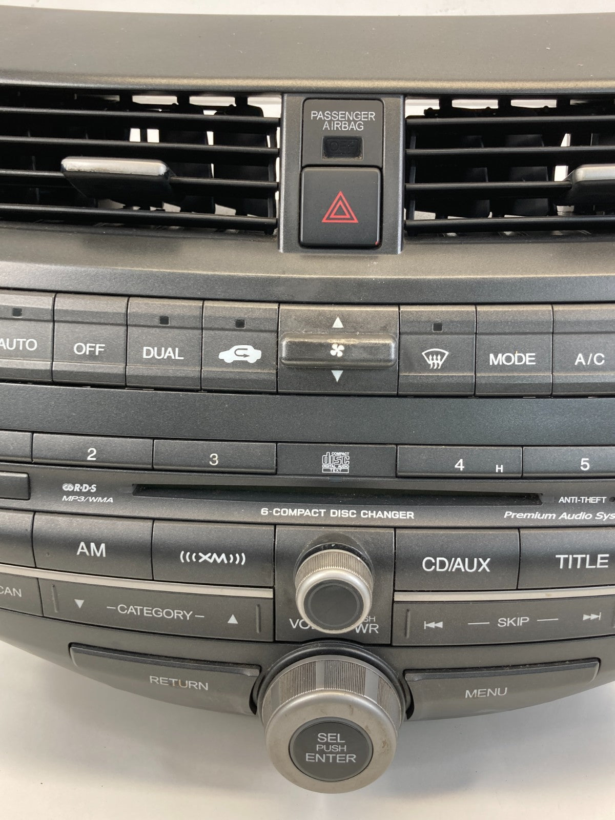 08-11 Honda Accord AM FM CD Player Radio Receiver W/ Air Vent 77260TE0A500 OEM