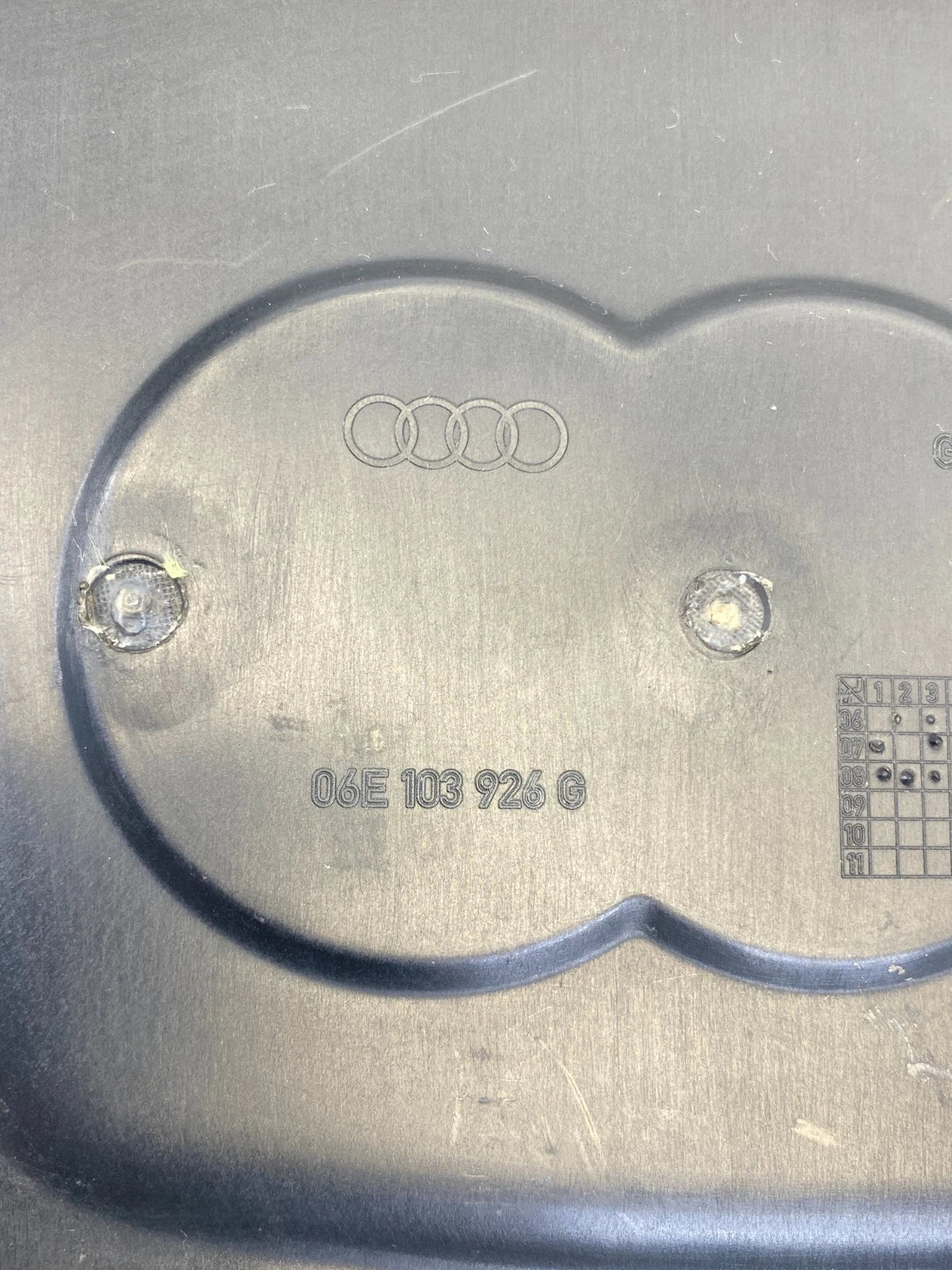 2008-2010 AUDI A5 QUATTRO 3.2L V6 ENGINE COVER REAR TRIM PANEL 06E103926G OEM