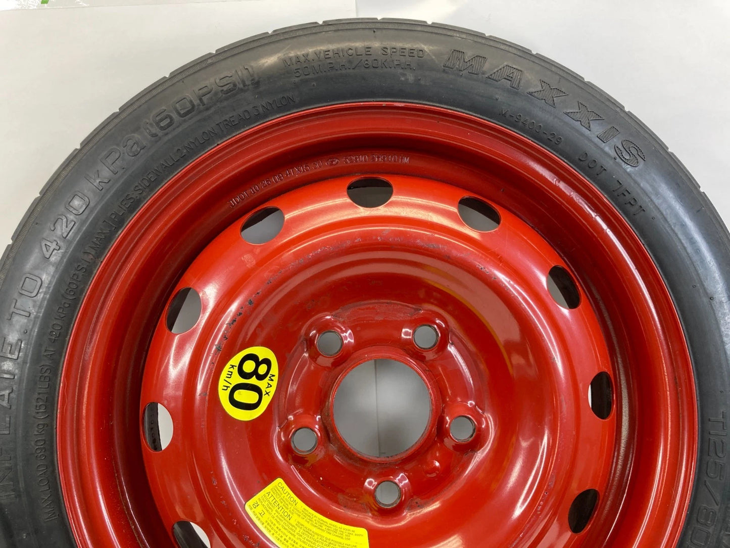 08-12 HYUNDAI ELANTRA EMERGENCY SPARE TIRE WHEEL COMPACT DONUT T125/80D15 96M