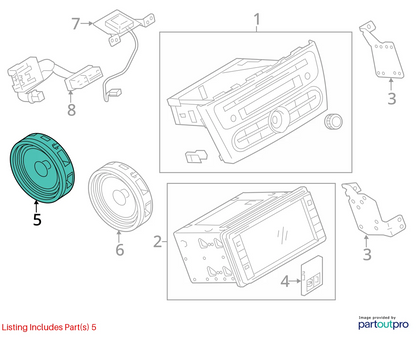 2014-2024 MITSUBISHI MIRAGE REAR LEFT SIDE DOOR SOUND SYSTEM DOOR SPEAKER OEM
