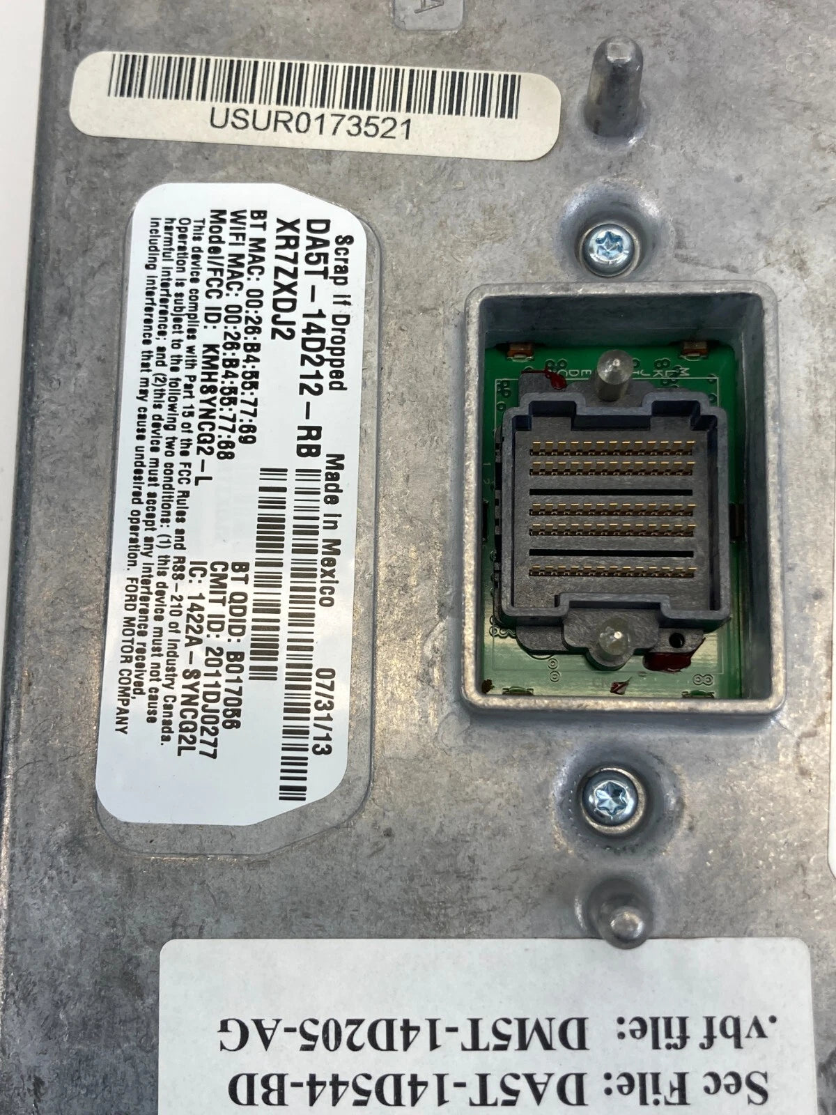 12-14 FORD FOCUS COMMUNICATION VOICE RECOGNITION SYNC MODULE DA5T-14D212-RB OEM