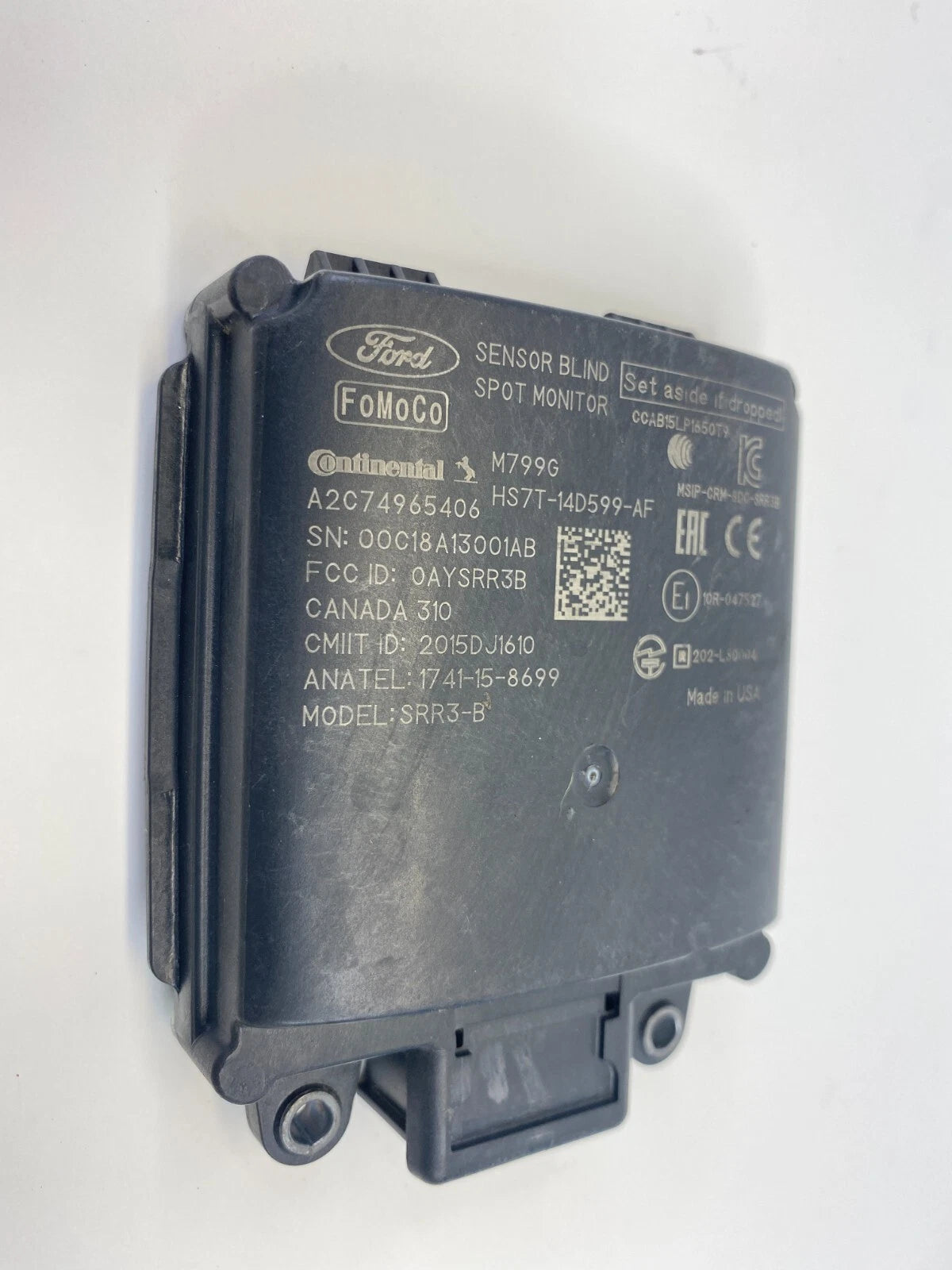 2017-2020 FORD FUSION REAR LEFT BLIND SPOT MONITOR CONTROL MODULE HS7T-14D599-AF