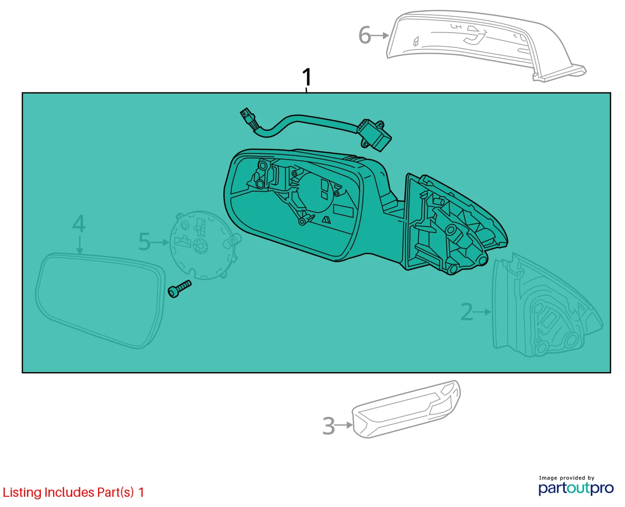 2013-2015 CHEVY MALIBU FRONT LEFT SIDE VIEW POWER DOOR MIRROR ASSY 22860544 OEM