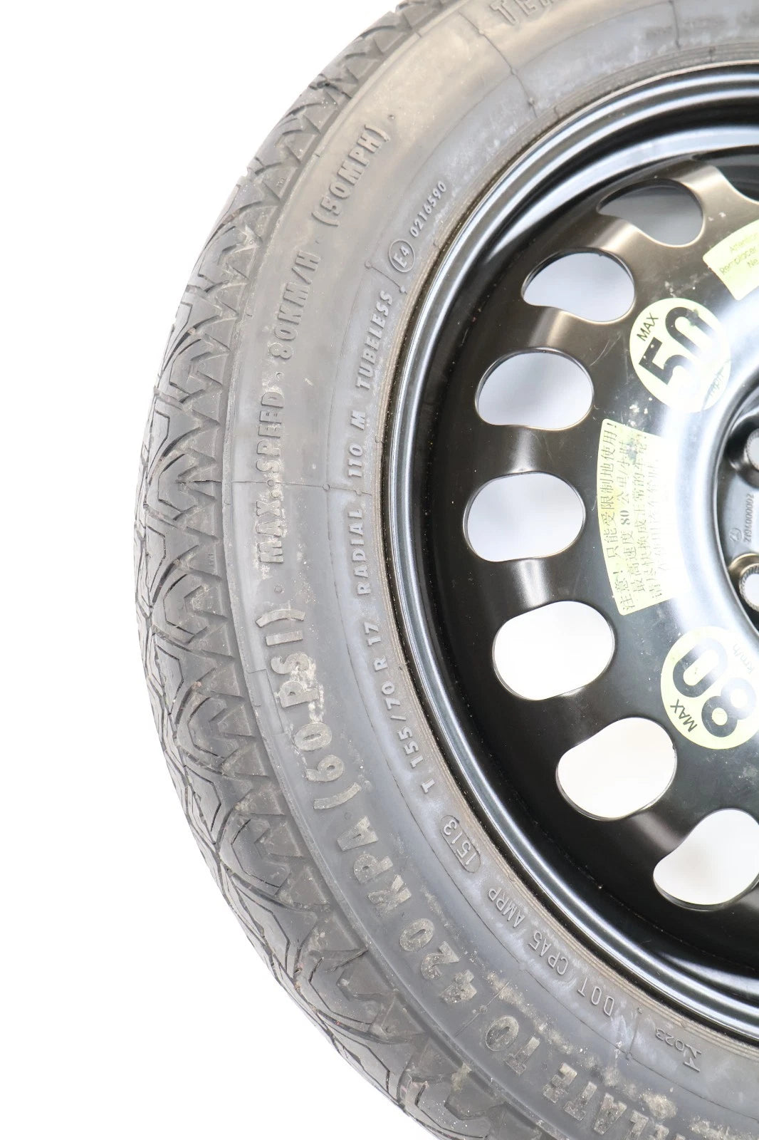 2014-2016 MERCEDES-BENZ E350 EMERGENCY SPARE TIRE COMPACT DONUT T155/70/R17 110M