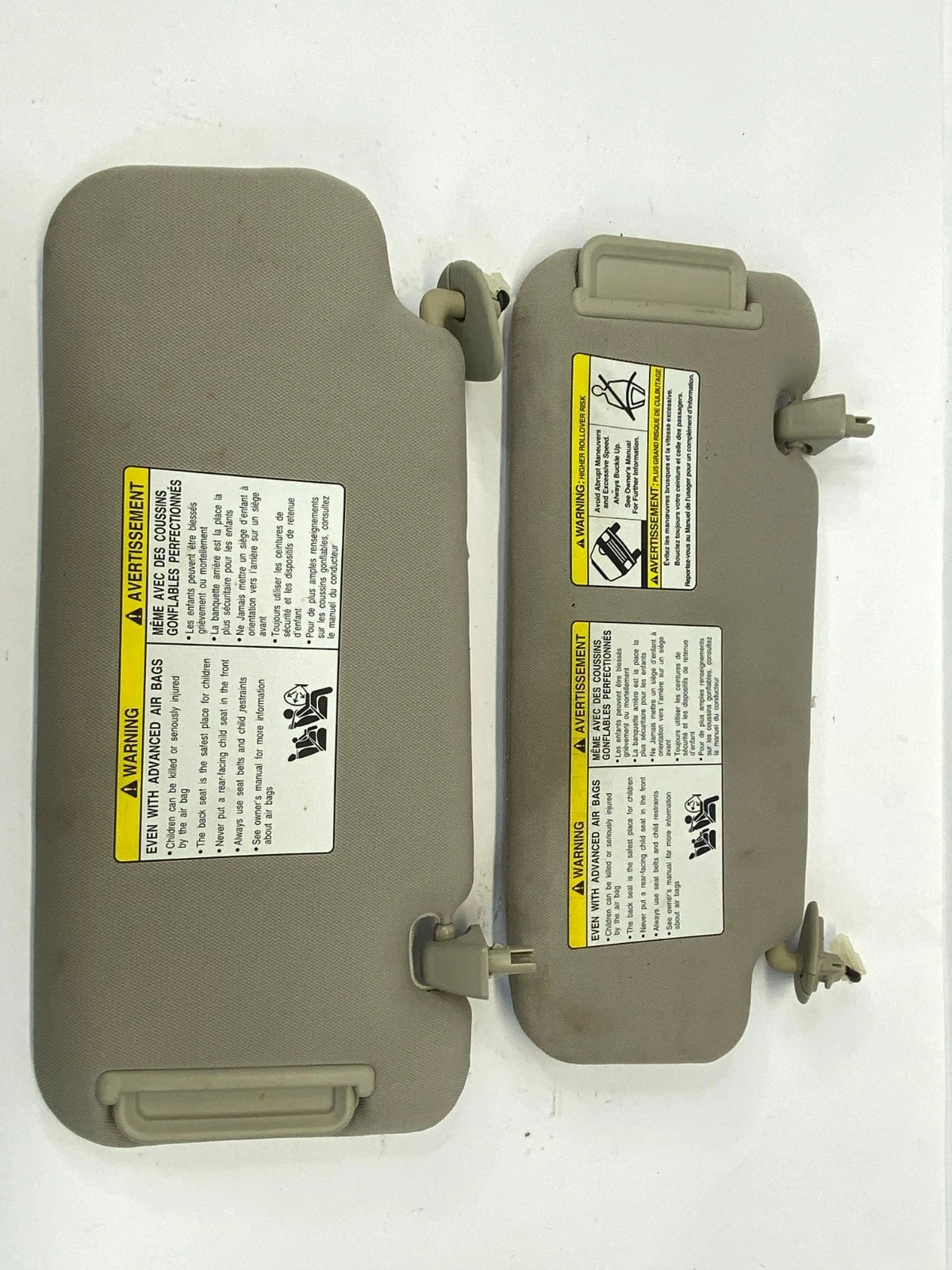 2009-2014 NISSAN MURANO SUNVISOR DRIVER PASSENGER LH RH SHIELDS PAIR OEM FACTORY
