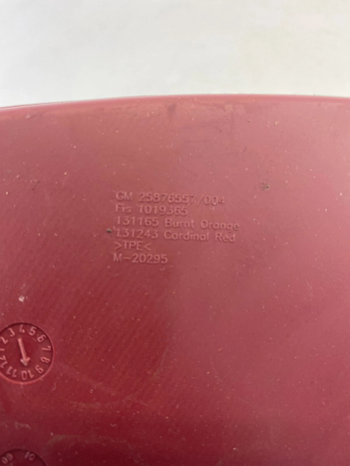 2010-2017 CHEVROLET EQUINOX CENTER CONSOLE STORAGE FLOOR LINER RUBBER RED MAT