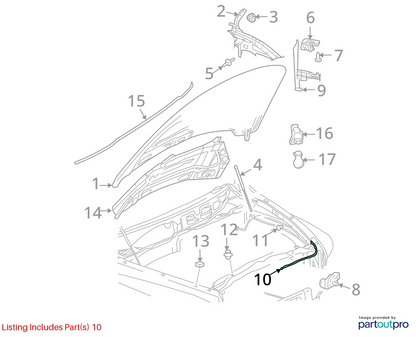 03-05 DODGE RAM 1500 2500 3500 HOOD LATCH RELEASE PULL LEVER UNIT OEM 55275849AA
