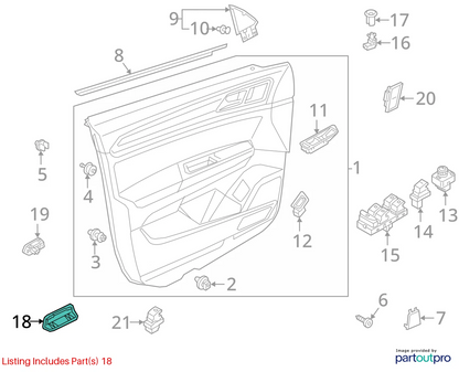 06-10 VOLKSWAGEN PASSAT 05-18 JETTA INNER DOOR PANEL LIGHT REFLECTOR 1K0947419A