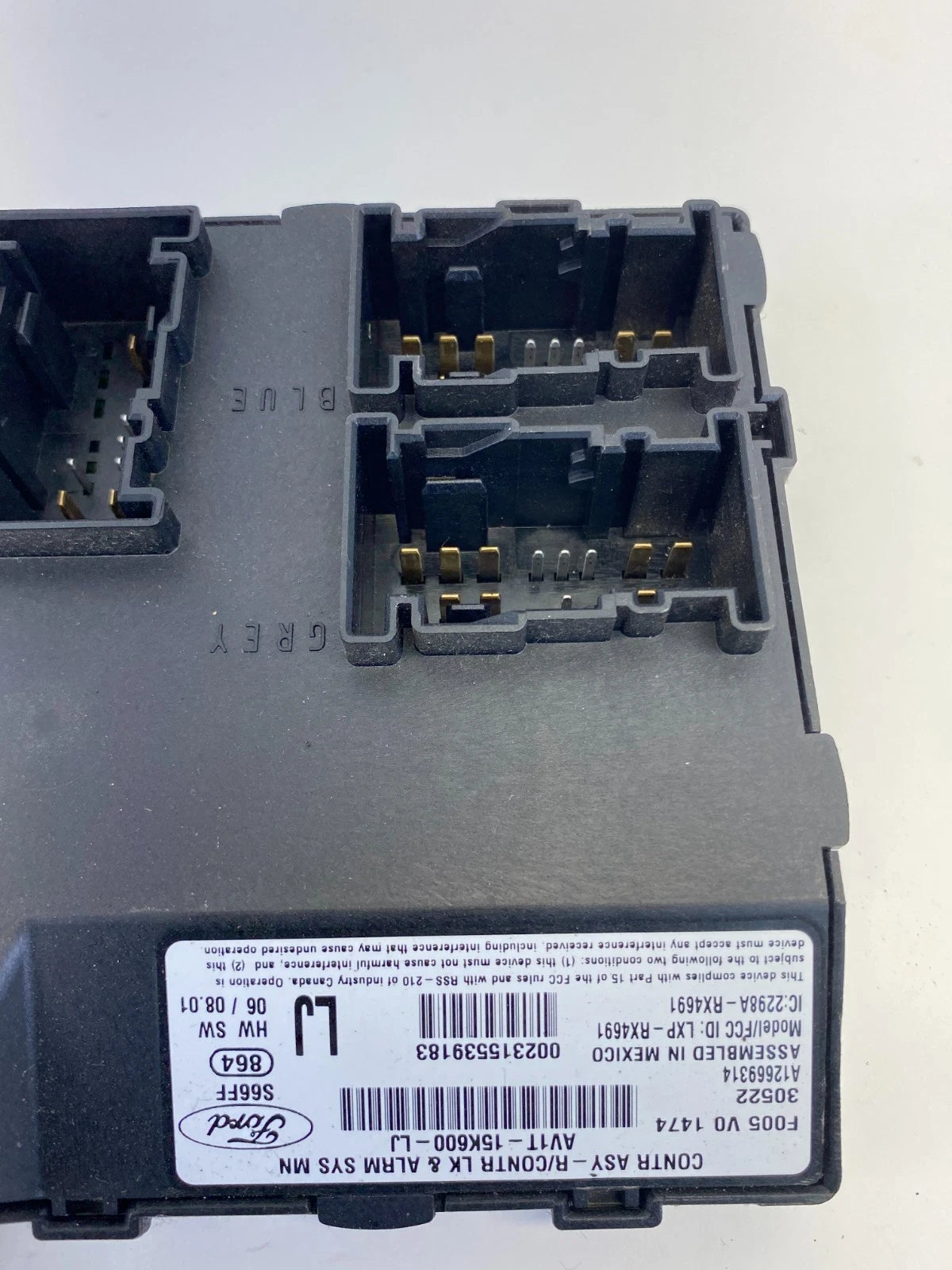 2014-2019 FORD FIESTA ANTI-THEFT ALARM CONTROL MODULE OEM FACTORY AV1T-15K600-LJ