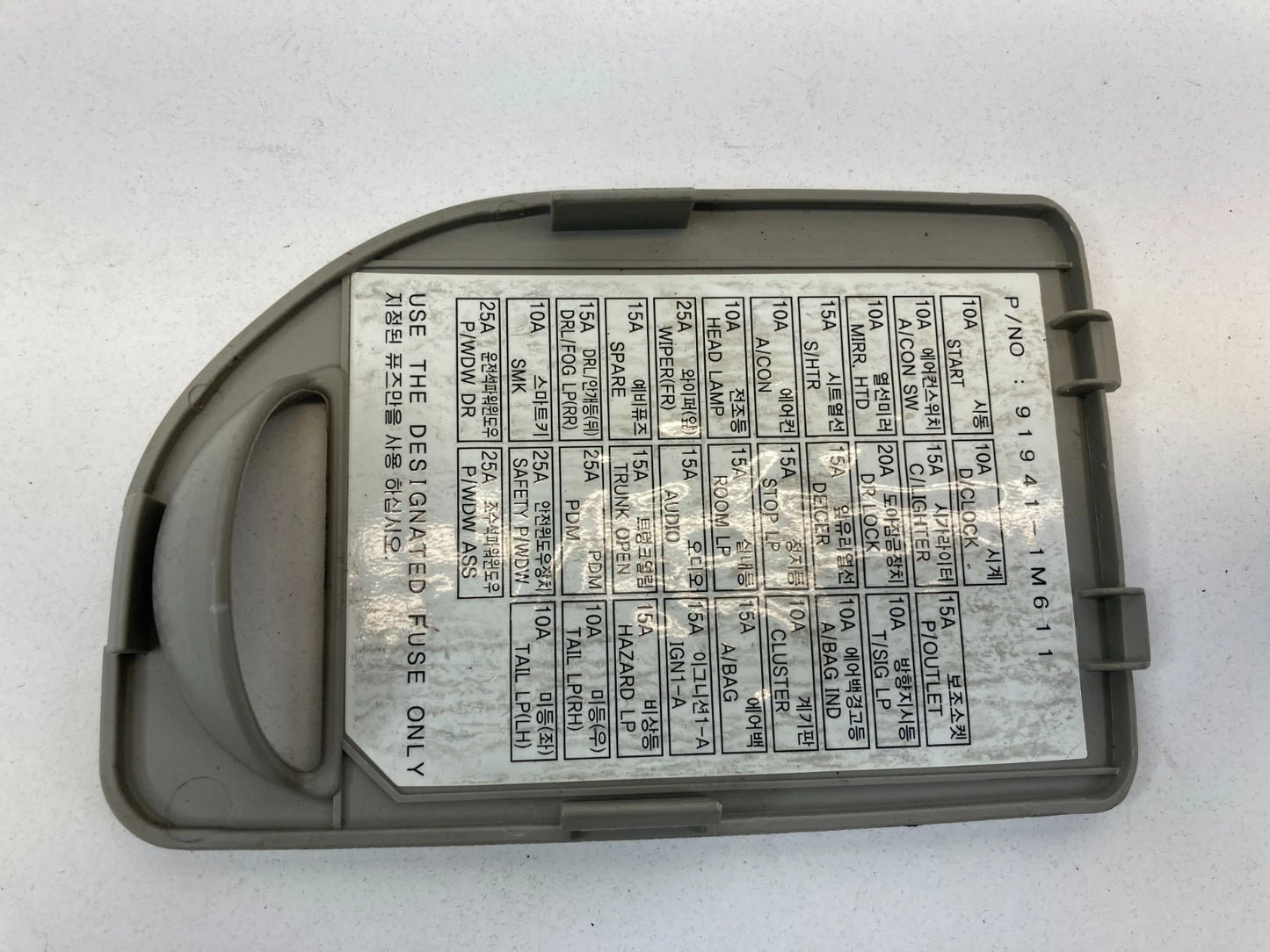 2010-2013 KIA FORTE DASH LEFT DRIVER FUSE BOX COVER LID PANEL 91941-1M611 OEM