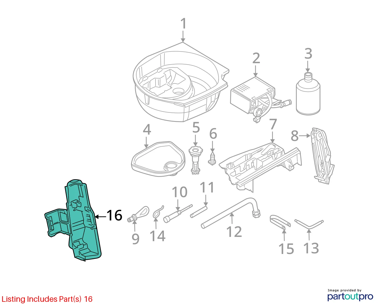 05-11 AUDI A6 QUATTRO EMERGENCY SPARE TIRE KIT JACK TOOL LUG WRENCH 4F0-011-215B
