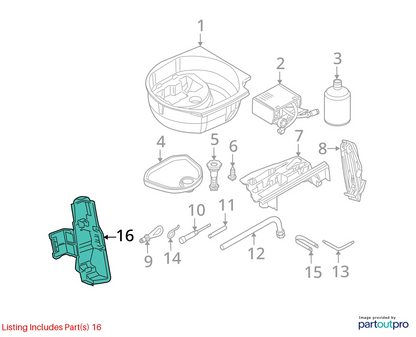 05-11 AUDI A6 QUATTRO EMERGENCY SPARE TIRE KIT JACK TOOL LUG WRENCH 4F0-011-215B