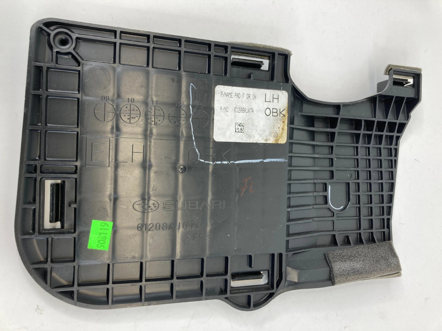 11-14 SUBARU OUTBACK FRONT LEFT INTERIOR LOWER DOOR ACCESS COVER 61208AJ07A OEM