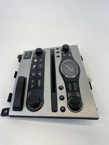 08-13 INFINITI G37 RADIO CD AC CLIMATE CONTROL PANEL WITH CLOCK OEM 25391-JK64B
