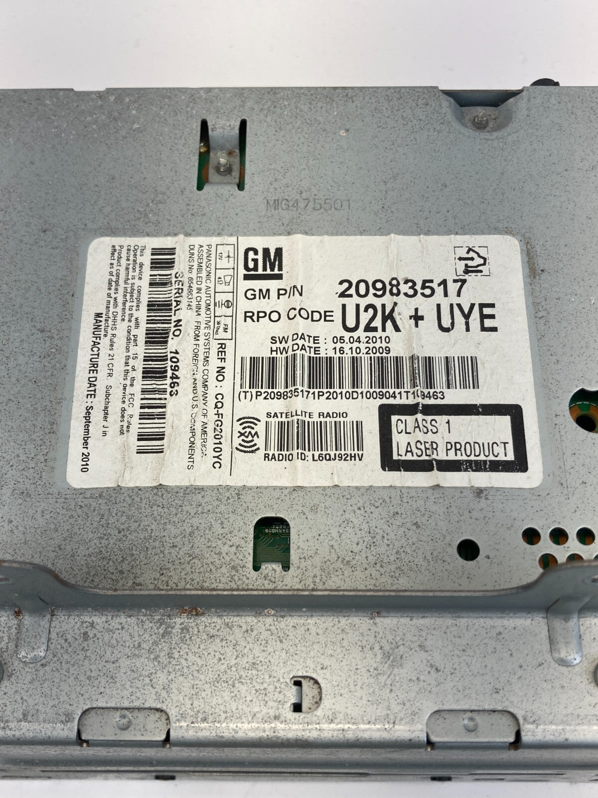 2011 11 Buick Regal AM/FM Radio CD Disc Player Receiver 20983517 OEM