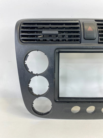 01-05 HONDA CIVIC CENTER DASH RADIO CLIMATE BEZEL PANEL W/ AIR VENT & HAZARD OEM