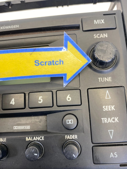 2002-2005 VW JETTA RADIO STEREO CD CASSETTE PLAYER WITH DASH BEZEL OEM 982243020