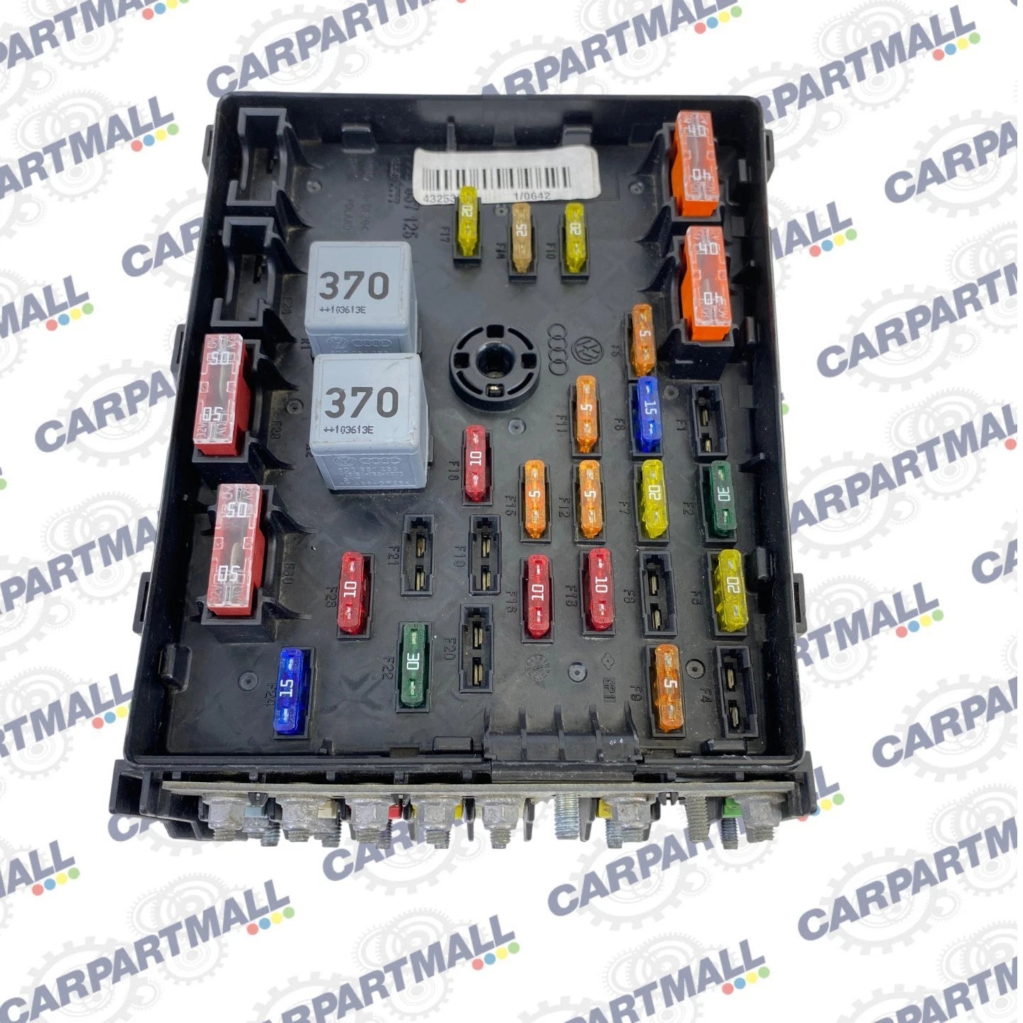 2009-2017 VOLKSWAGEN CC 2.0L L4 AT ENGINE COMPARTMENT FUSE BOX RELAY 3C0-937-125