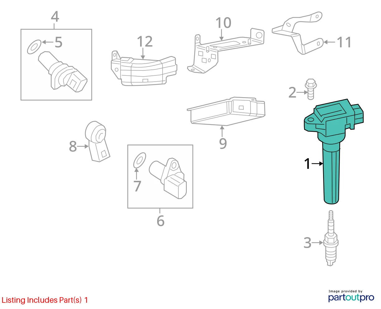 2014-2020 MITSUBISHI MIRAGE HATCHBACK IGNITION COIL IGNITER ASSEMBLY 1832A057