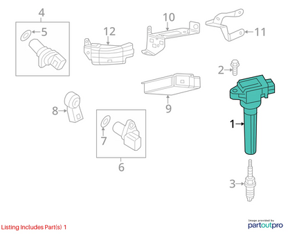 2014-2020 MITSUBISHI MIRAGE HATCHBACK IGNITION COIL IGNITER ASSEMBLY 1832A057