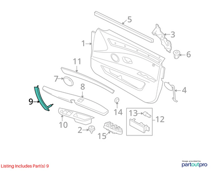 2009 2010 BMW 535I XDRIVE REAR LEFT SIDE INTERIOR DOOR PULL HANDLE ASSEMBLY OEM