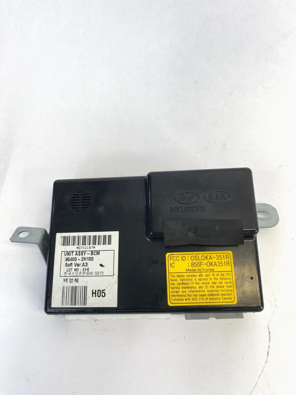 2007-2010 HYUNDAI ELANTRA 2.0L A/T BODY CONTROL MODULE BCM BCU 95400-2H100 OEM