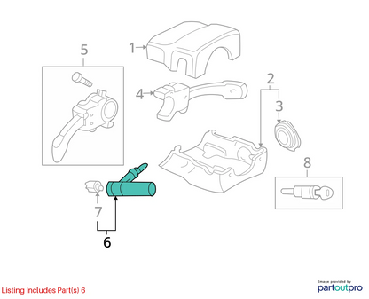 1999-2005 VWJETTA 03-10 BEETLE 2.5L V6 A/T IGNITION SWITCH LOCK CYLINDER & KEY
