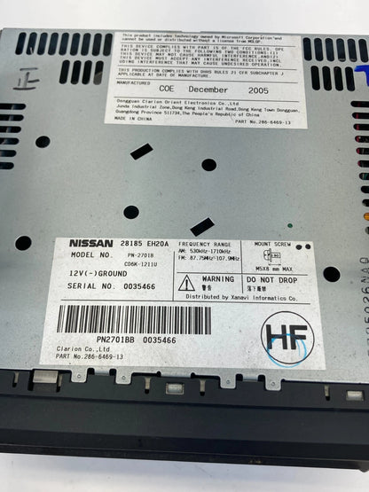 2006 2007 INFINITI M35 M45 RADIO AM/FM CD SINGLE DISC PLAYER 28185-EH20A OEM