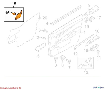 2010-2014 SUBARU OUTBACK FRONT RIGHT PASSENGER SIDE DOOR INTERIOR MIRROR CORNER