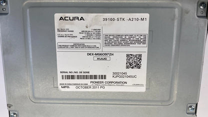 10-12 ACURA RDX AUDIO SYSTEM 6-CD CHANGER AM/FM RADIO PLAYER 39100-STK-A210 OEM