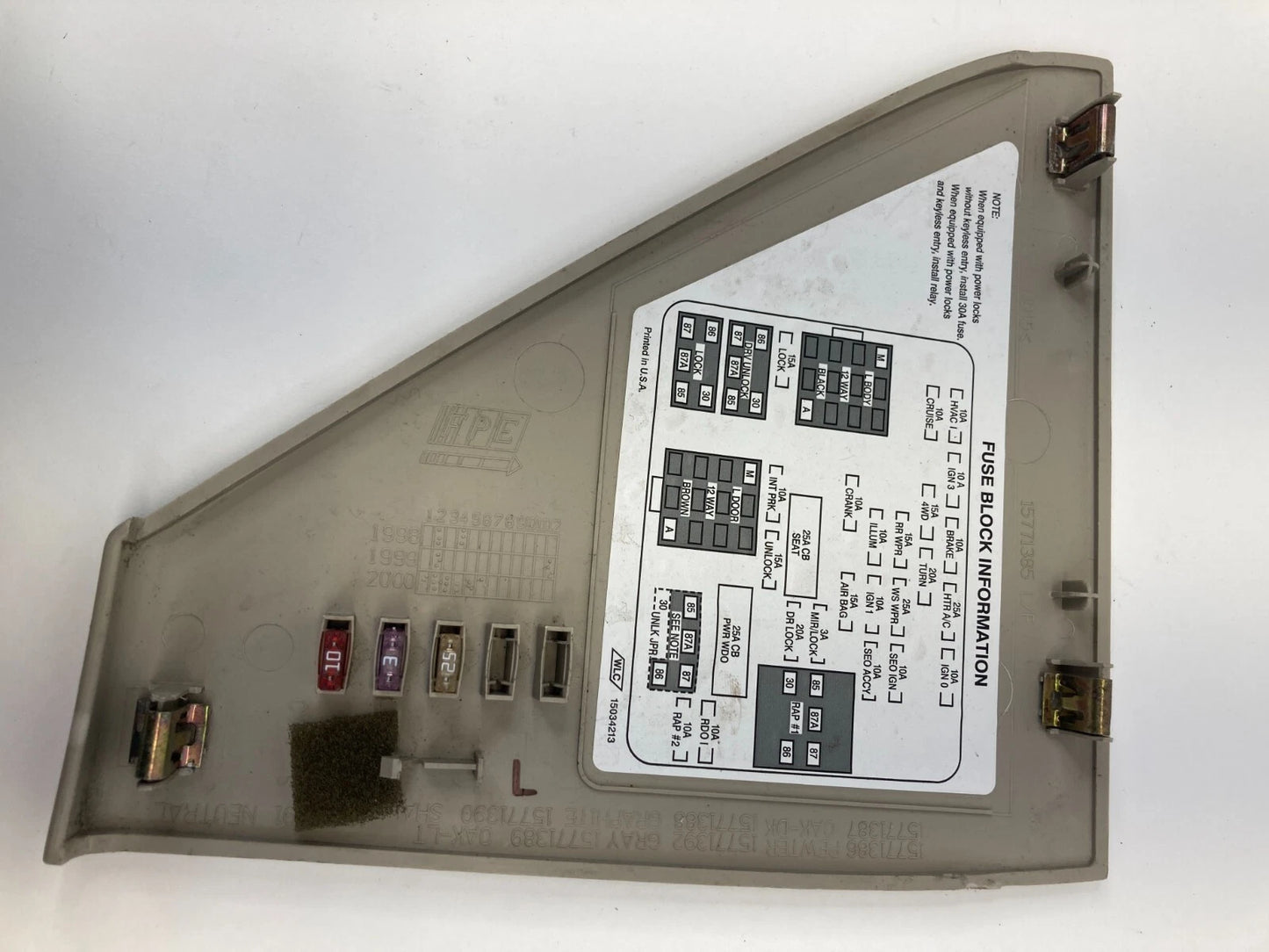 2000-2006 GMC YUKON TAHOE LEFT DASH END CAP INTERIOR FUSE BOX COVER 15771385