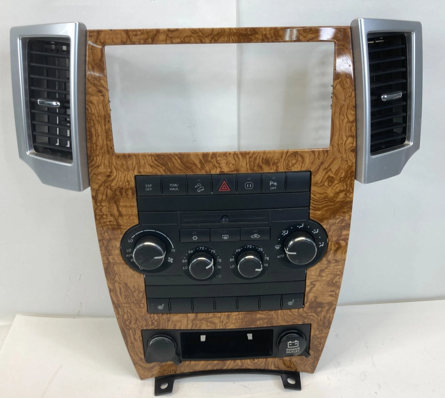 2008-2010 JEEP GRAND CHEROKEE DASH RADIO FACEPLATE BEZEL W/ CLIMATE CONTROL