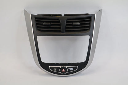 2012-2017 HYUNDAI ACCENT DASH RADIO BEZEL TRIM W/ AIR VENTS & HAZARD SWITCH OEM