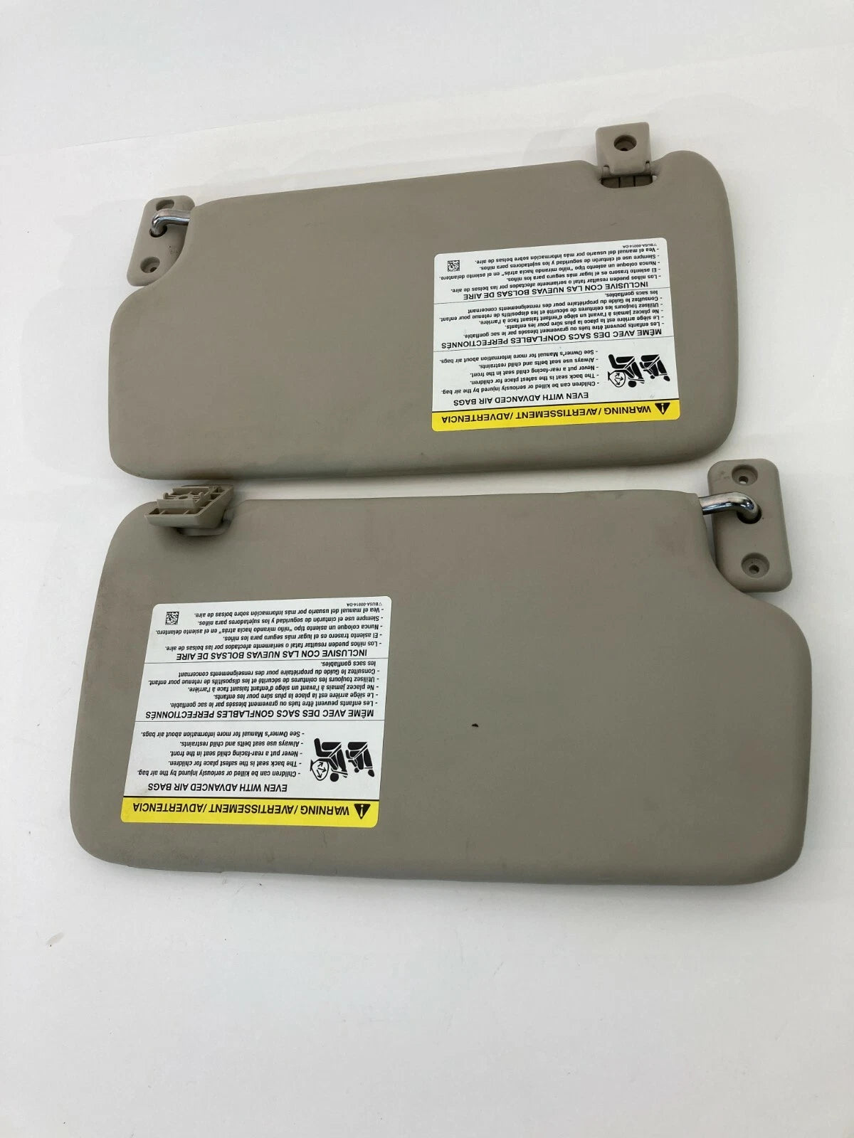 11-19 FORD FIESTA FRONT LEFT RIGHT SUN VISOR PAIR SET ASSEMBLY WITH CLIPS OEM