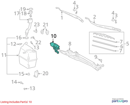 2000 2001 2002 2003 2004 2005 TOYOTA CELICA FRONT WIPER MOTOR 85110-2B040 OEM