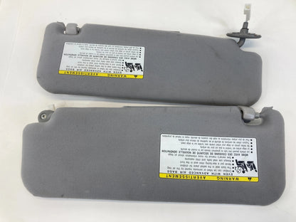 2006-2009 TOYOTA PRIUS SUN VISOR PAIR SET DRIVER PASSENGER GRAY W/ MIRROR OEM