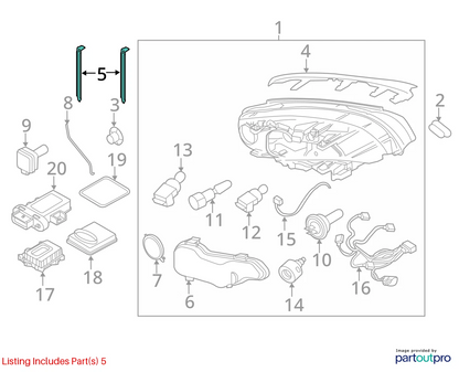 2008-2016 VOLVO XC70 HEADLAMP RETAINER CLIP ASSEMBLY SET OF 2 30678340 OEM