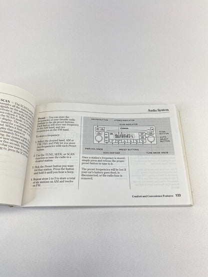 2002 Honda Accord Sedan Owners Manual Handbook Guide OEM