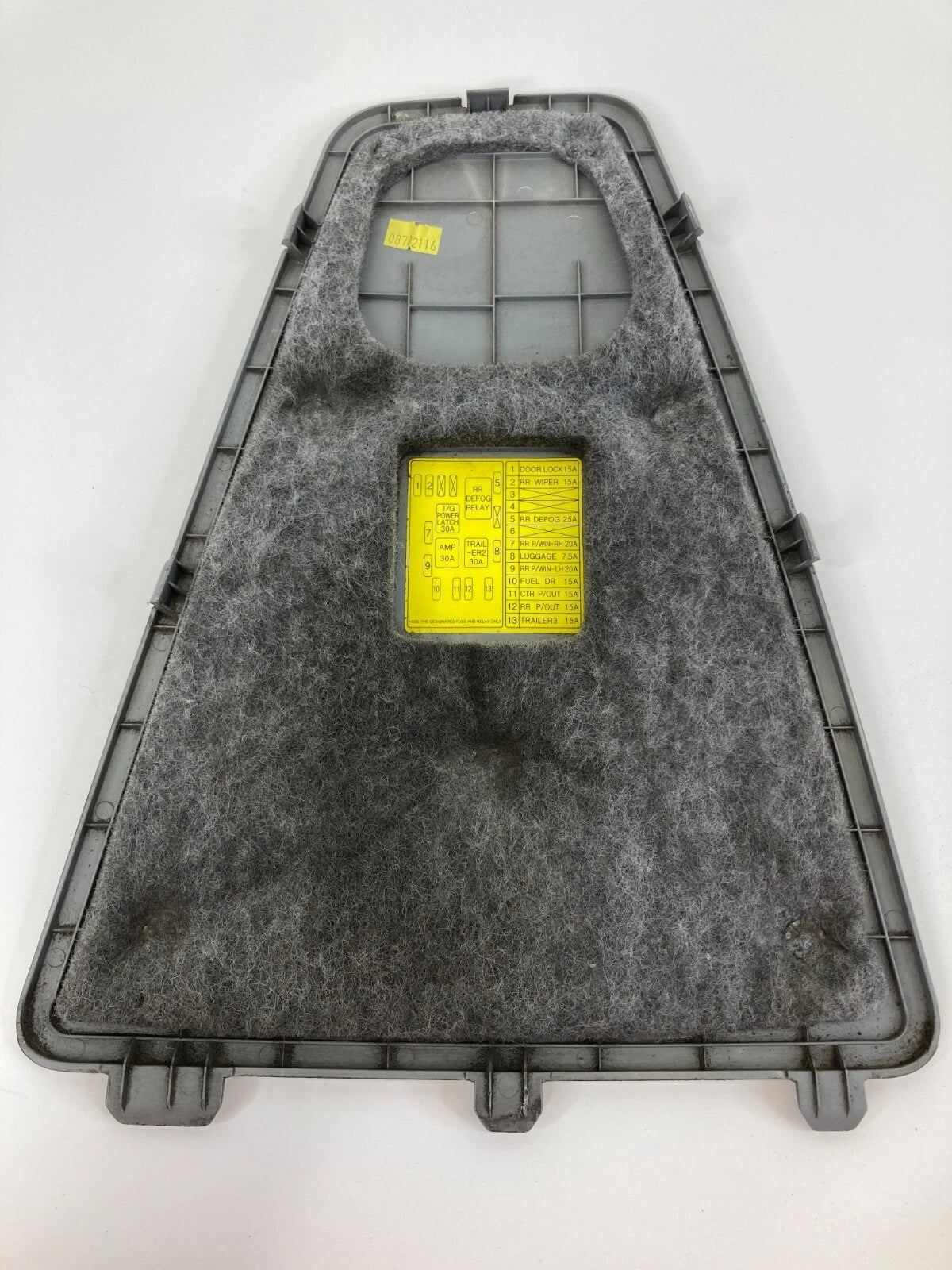 09-11 KIA BORREGO FRONT LEFT FUSE BOX GAS FILLER ACCESS COVER OEM 85736-2J110