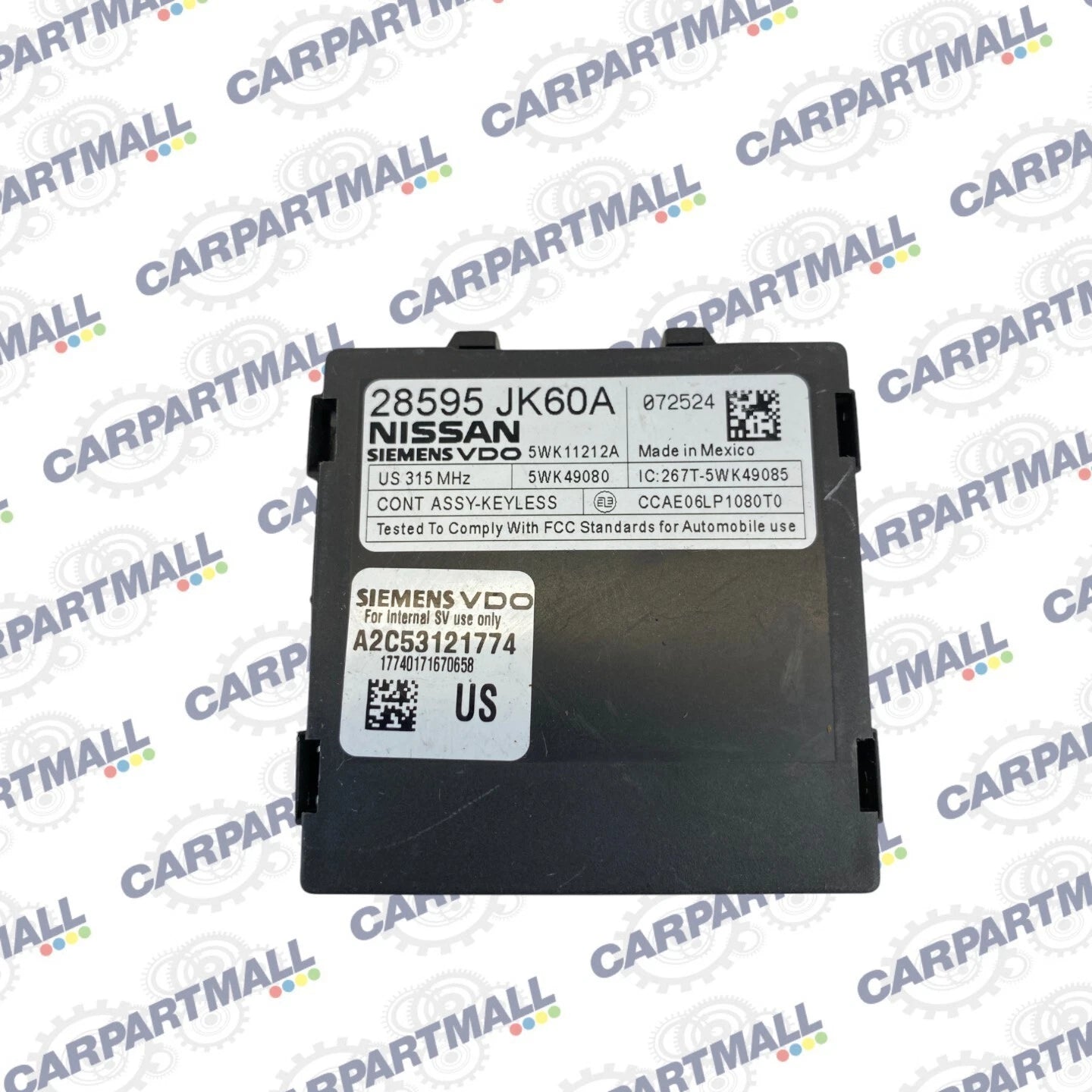 07 08 INFINITI G35 08-13 G37 ANTI THEFT KEYLESS CONTROL MODULE UNIT 28595-JK60A