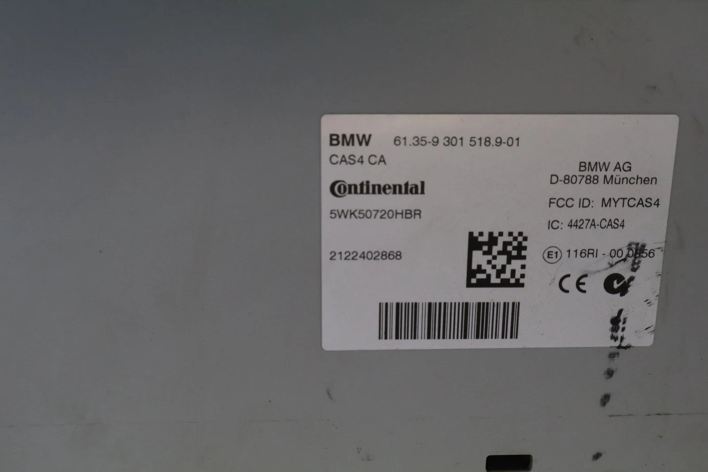 2011-2016 BMW 528I 535I CAS4 COMFORT ACCESS CONTROL MODULE UNIT 61359301518 OEM