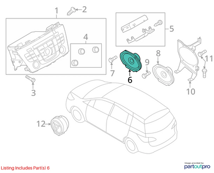 2012 12 MAZDA5 MAZDA 5 FRONT LEFT DRIVER DOOR AUDIO SPEAKER C513-66-960 OEM