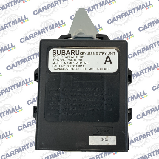 2011-2014 Subaru Outback Anti Theft Keyless Entry Control Module 88035AJ01A OEM