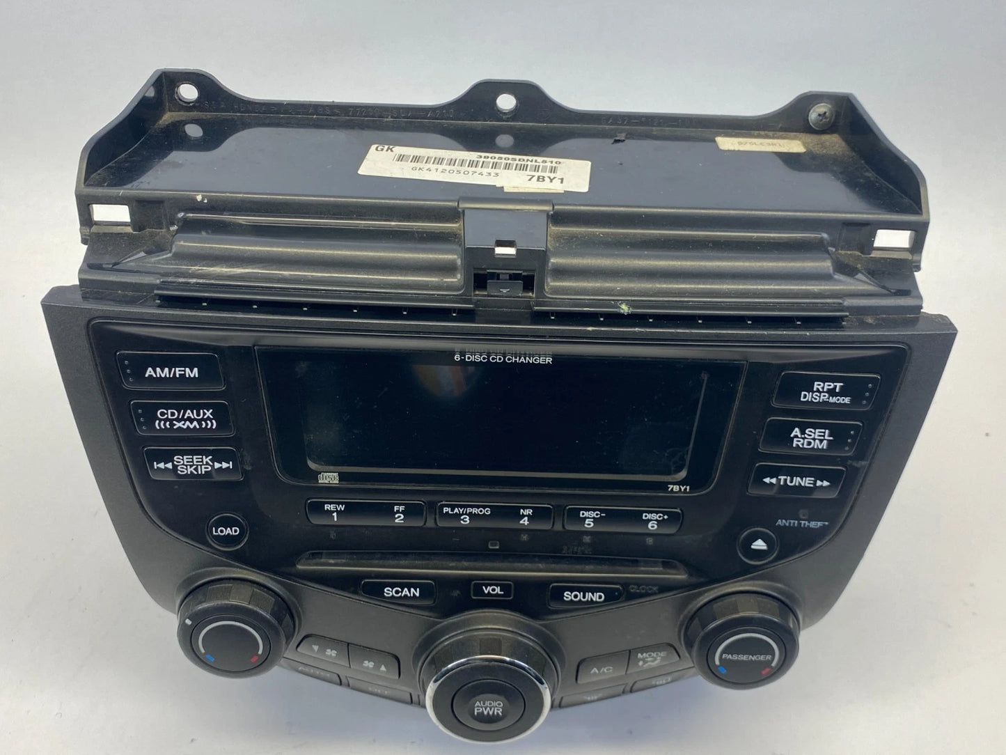 03-07 HONDA ACCORD COUPE 6CD CHANGER RADIO CLIMATE CONTROL 39175SDNL120M2 OEM