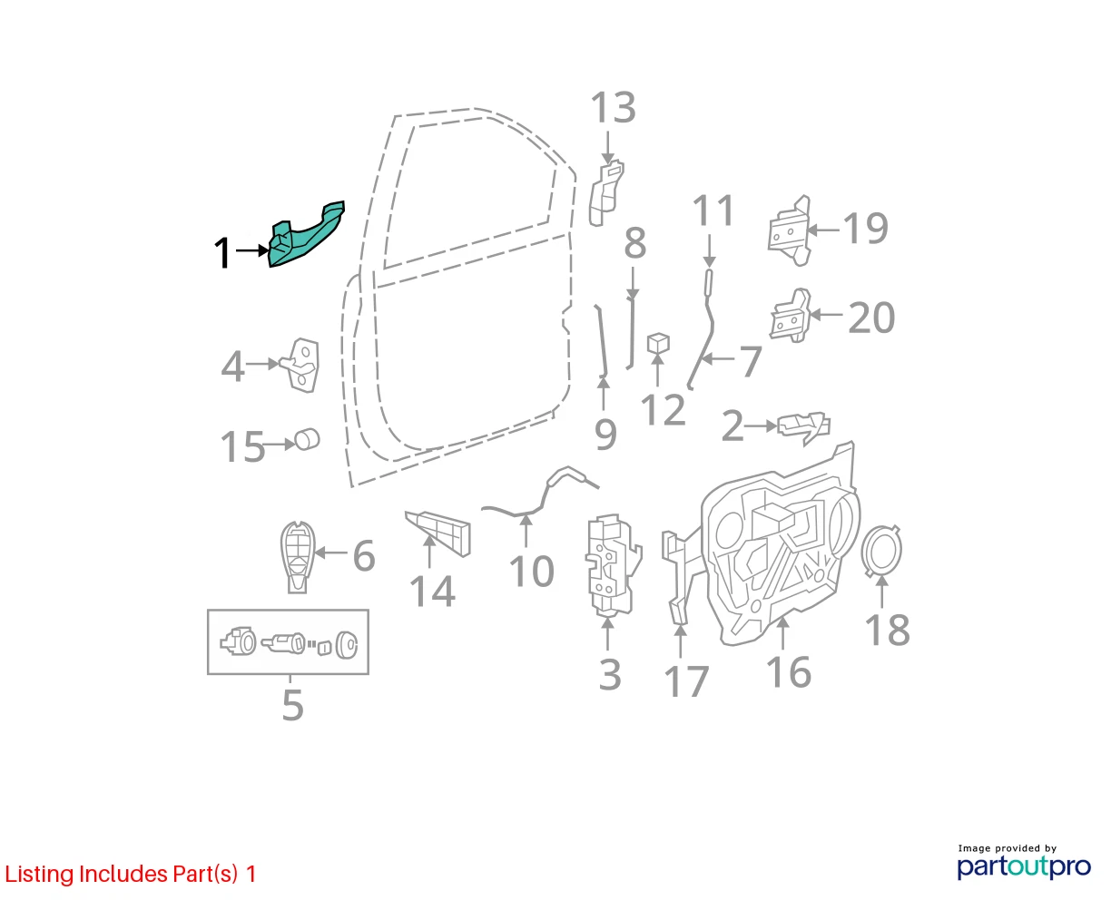2008 09 2010 DODGE AVENGER FRONT RIGHT EXTERIOR DOOR HANDLE ASSEMBLY OEM