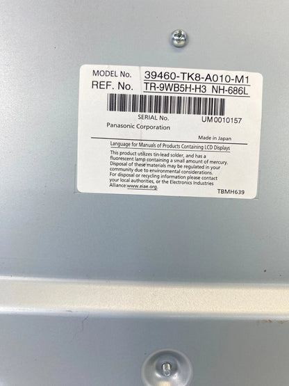 2011-2013 HONDA ODYSSEY ROOF REAR ENTERTAINMENT DVD DISPLAY SCREEN 39460-TK8-A01